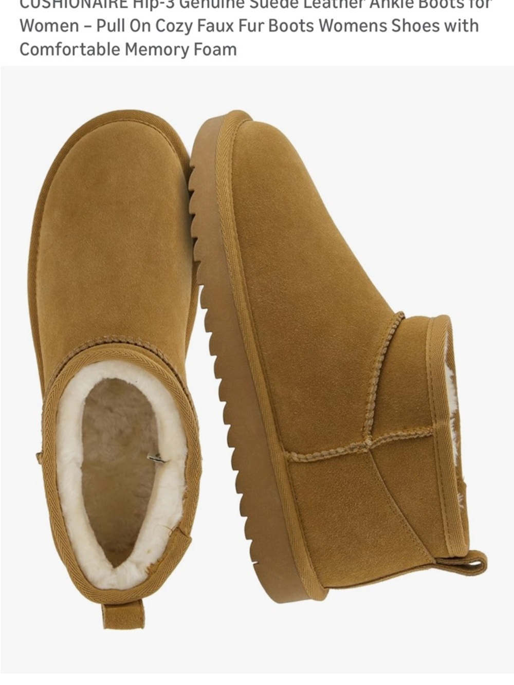 CUSHIONAIRE Pull On Cozy Faux Fur Boots Womens Shoes Comfortable Memory Foam